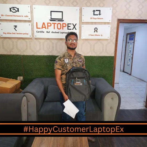 Amit from Rajender Nagar with refurbished 5480 laptop from LaptopEx