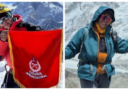 सशस्त्रका प्रहरीका २ महिला कर्मचारीद्वारा सफल सगरमाथा आरोहण