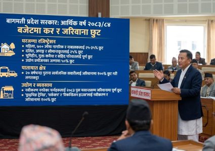 बागमती प्रदेशको बजेटमा कर र जरिवाना छुटको बहार: घरजग्गा रजिष्ट्रेसनदेखि यातायात र व्यवसायसम्मलाई राहत