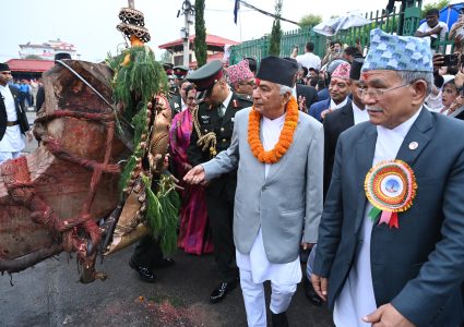राष्ट्रपति पौडेल भोटोजात्रामा, रातो मच्छिन्द्रनाथको दर्शन
