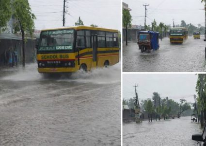 सामान्य वर्षामै जलमग्न लहानको मुख्य चोक, सर्वसाधारणलाई सास्ती