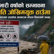 देशका विभिन्न स्थानमा मुसलधारे वर्षाको सम्भावना, मौसम विज्ञान विभागद्वारा विशेष सतर्कता अपिल