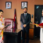 त्रिवि सेवा आयोगका नवनियुक्त अध्यक्ष किशोर थापाले लिए शपथ, सदस्यमा प्रा. डा. रेजिना मास्के