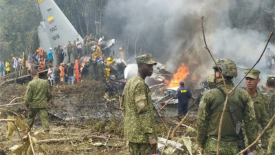 कोलम्बियामा सैन्य विमान दुर्घटना : ज्यान गुमाउनेको संख्या ६६ पुग्यो